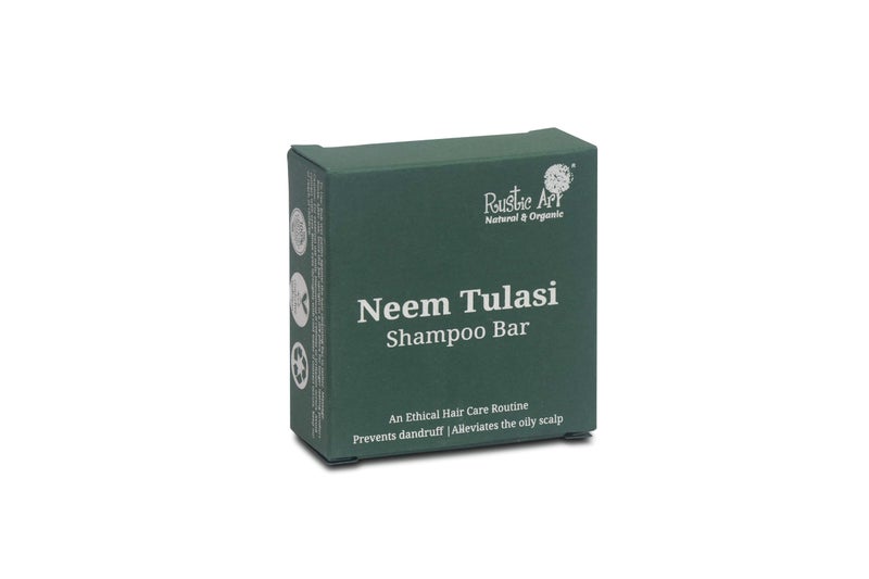 Rustic Art Organic Neem Tulsi Shampoo Bar | Oily, Dandruff Prone Hair | Charcoal & Eucalyptus | Sulfate, Paraben & Added Fragrance Free | Natural & Organic Essential For Women & Men | 2.65 Oz - Image 4